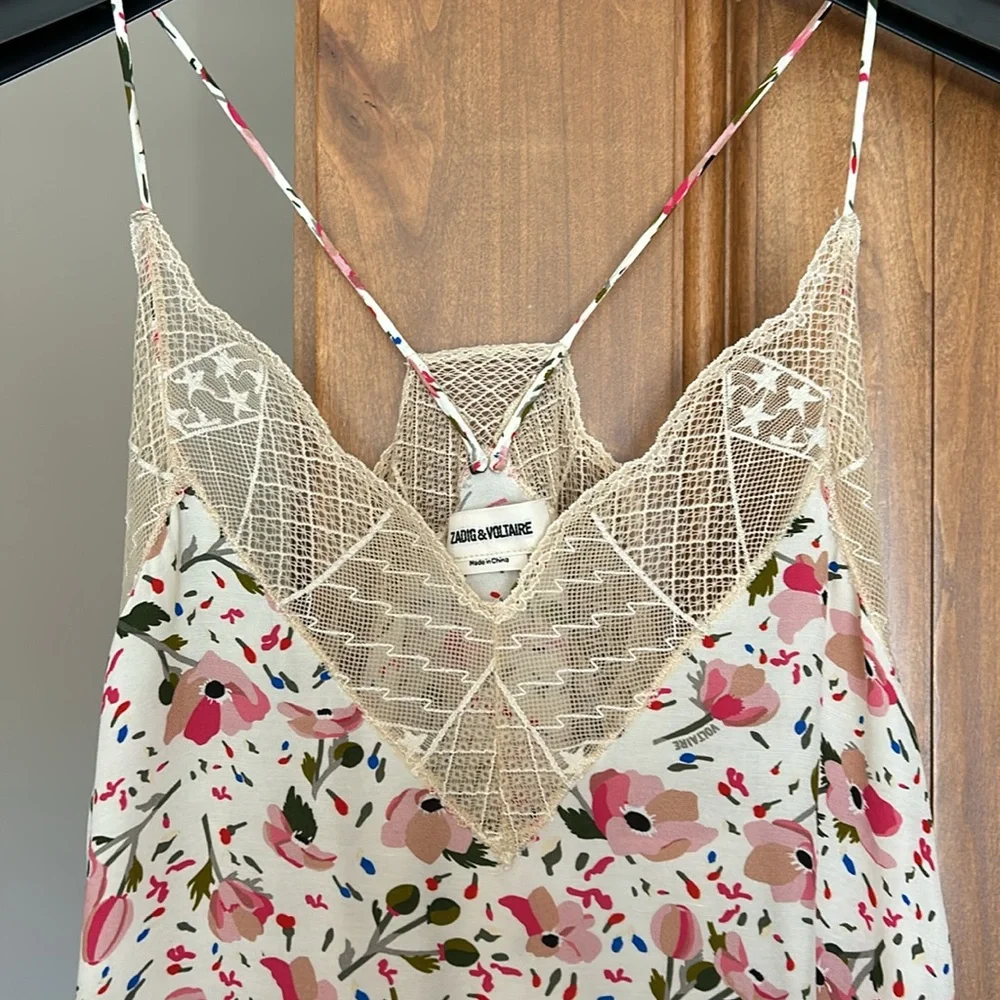 🇫🇷🇫🇷ZADIG & VOLTAIRE Paris Risty Anemone Floral Print Slip maxi hi low Dress - Picture 10 of 12